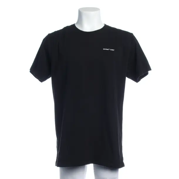 T-Shirt in Schwarz, Baumwolle, Off-White
