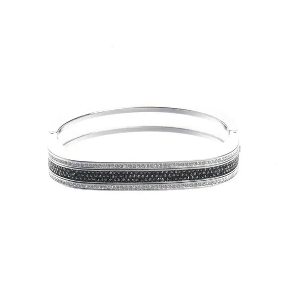 Bangle in Metallic, Metal (metallic, metallized), Swarovski
