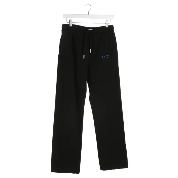 Pants in Black, Cotton, Off-White