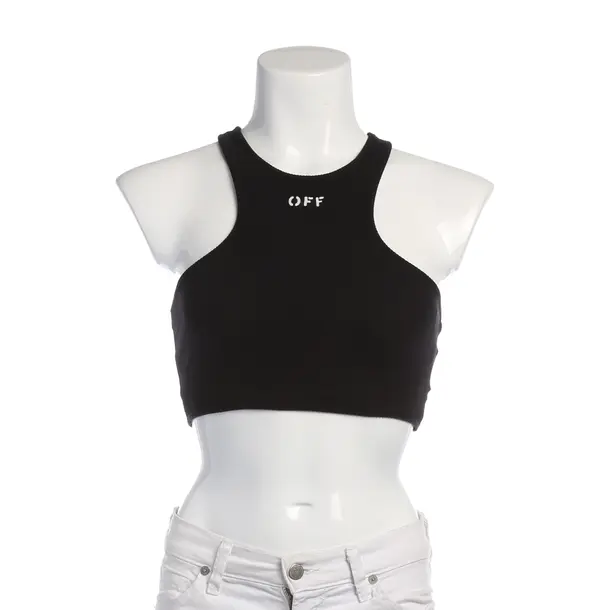 Top in Black, Cotton, Off-White