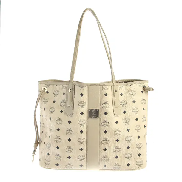 Shopper Bag in White, Leather, MCM