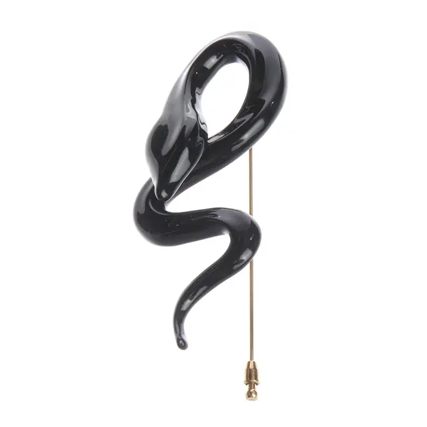Brooch in Black, Metal (metallic, metallized), Céline