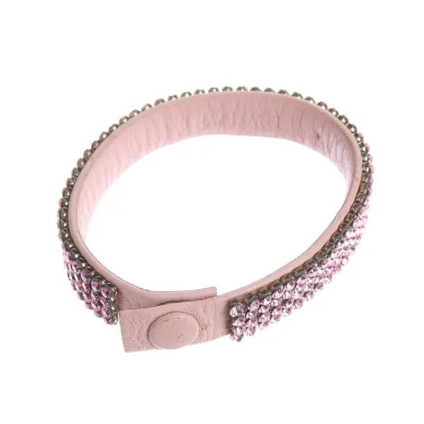 Armband in Rosa, Leder, Swarovski