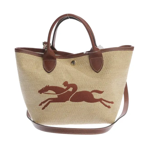 Handbag in White, Straw, Longchamp