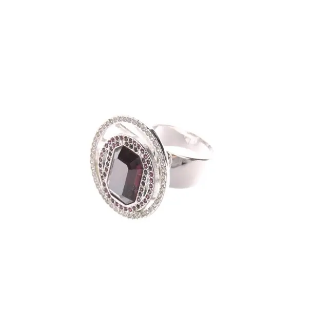 Ring, in Silver, Metal (metallic, metallized), Swarovski