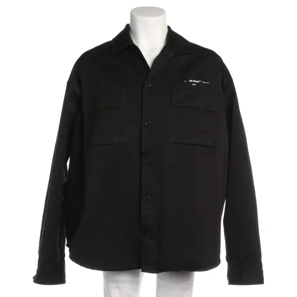 Sommerjacke in Schwarz, Baumwolle, Off-White