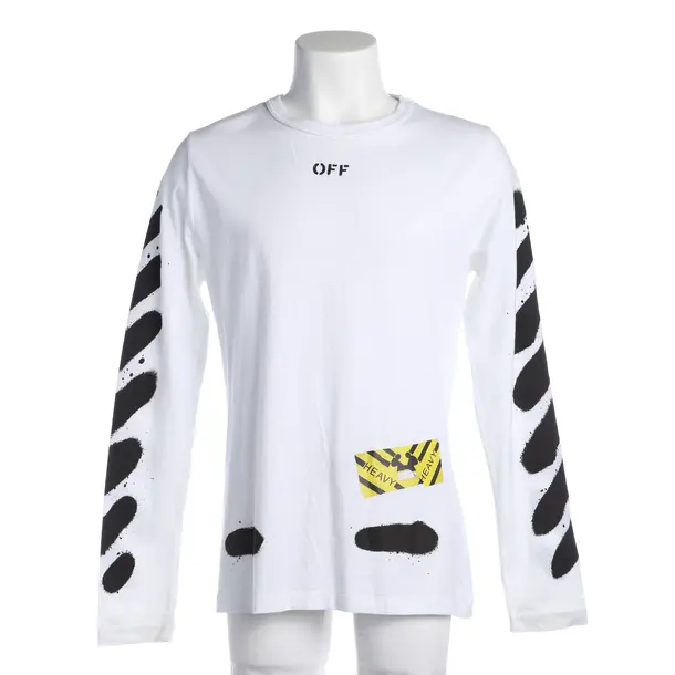 Longsleeve in Schwarz, Baumwolle, Off-White