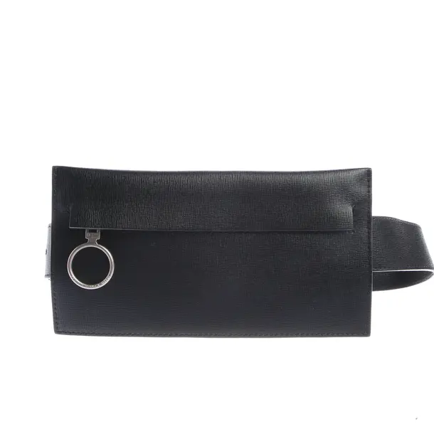 Gürteltasche in Schwarz, Leder, Off-White