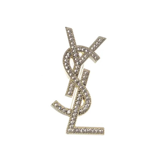Brosche in Metallic, Metall (metallisch, metallisiert), Saint Laurent