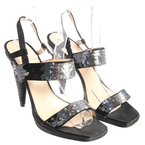 Heeled Sandals in Black, , Prada