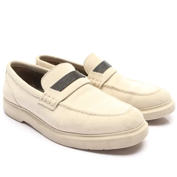 Halbschuhe in Weiß, , Brunello Cucinelli