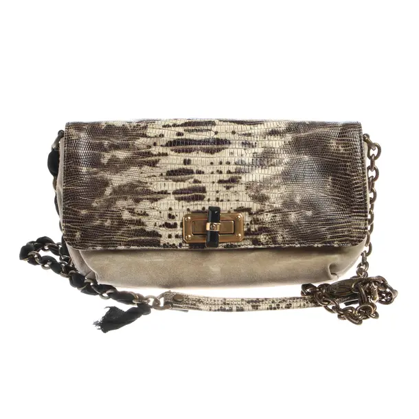 Schultertasche in Weiß, Leder, Lanvin
