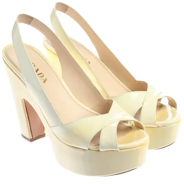 Heeled Sandals, in Yellow, Prada