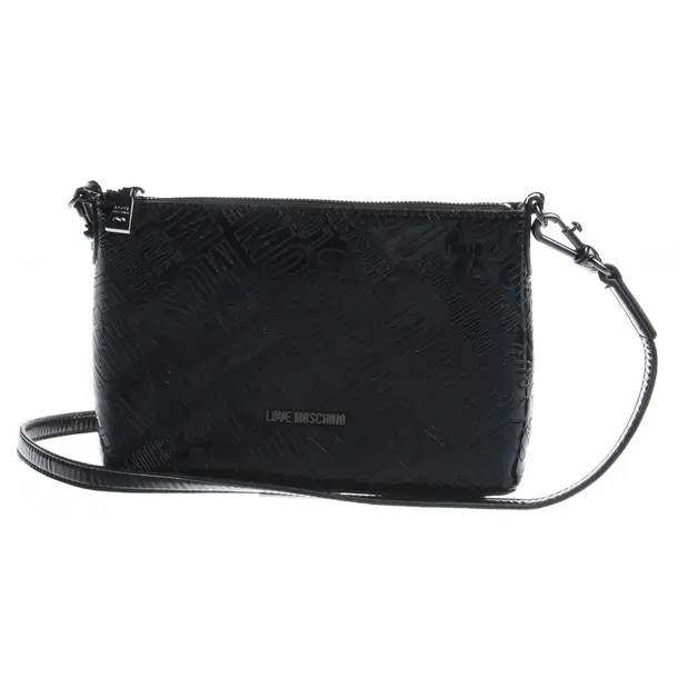 Schultertasche in Schwarz, Leder, Love Moschino