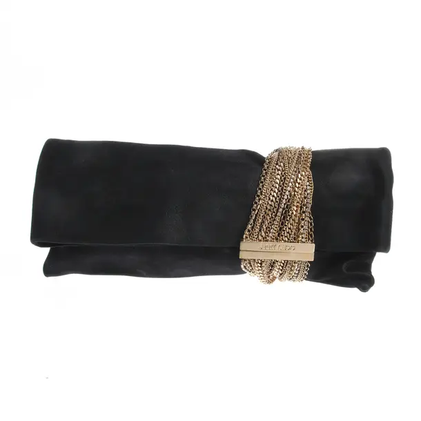 Clutch Bag in Black, Cotton, Jimmy Choo