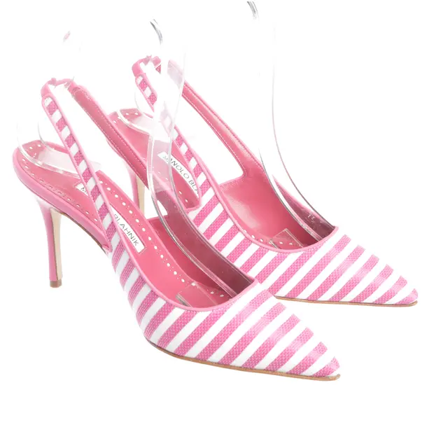 Slingbacks in Weiß, , Manolo Blahnik