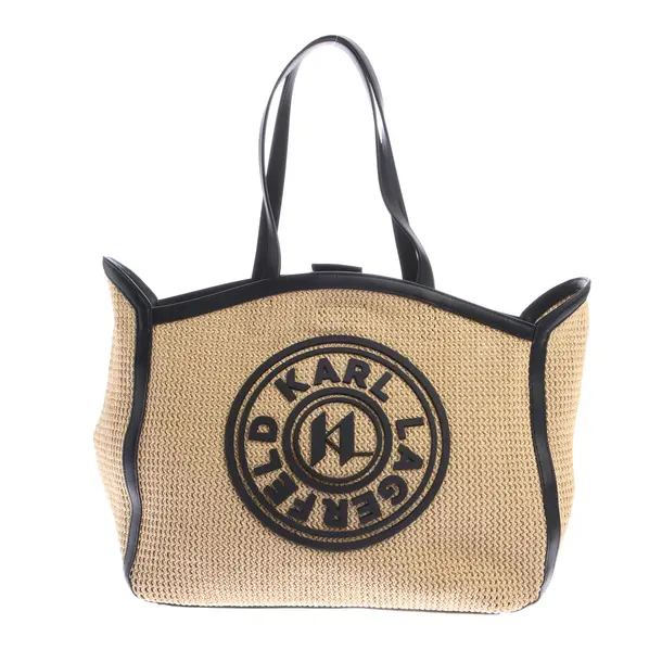 Shopper Bag in Black, Straw, Karl Lagerfeld