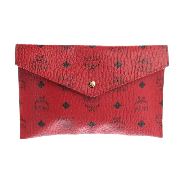 Clutch in Rot, Leder, MCM