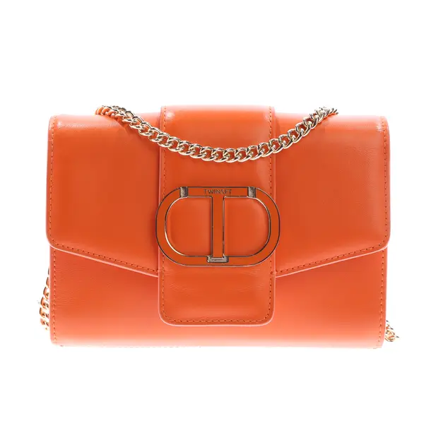 Umhängetasche in Orange, Leder, Twin Set