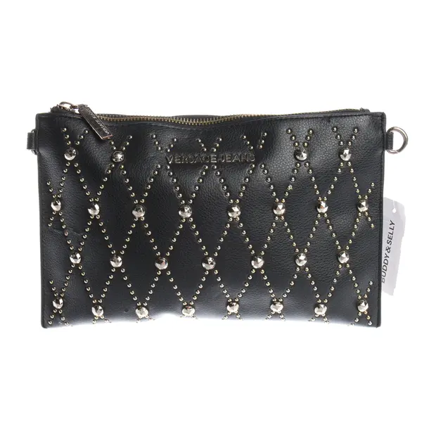 Clutch in Schwarz, Leder, Versace Jeans