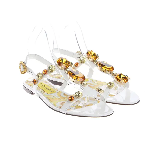 Riemchensandalen, in Weiß, Dolce & Gabbana