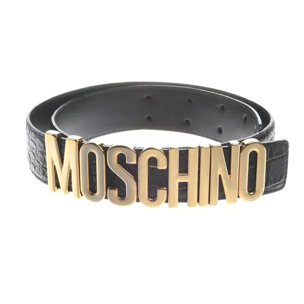 Belt, in Black, Leather, Moschino