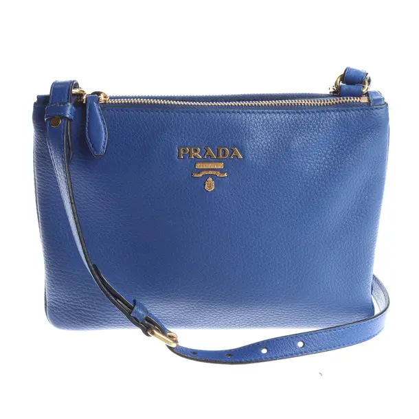 Schultertasche in Blau, Leder, Prada