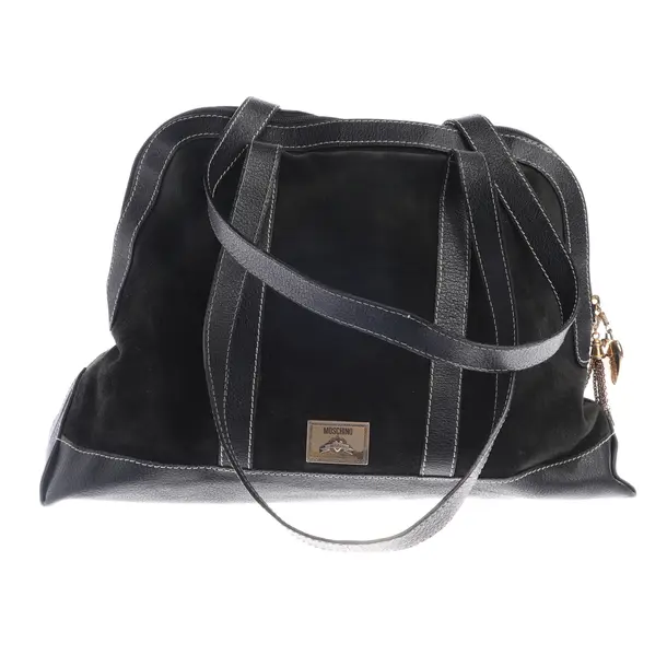 Schultertasche in Schwarz, Polyvinyl, Moschino