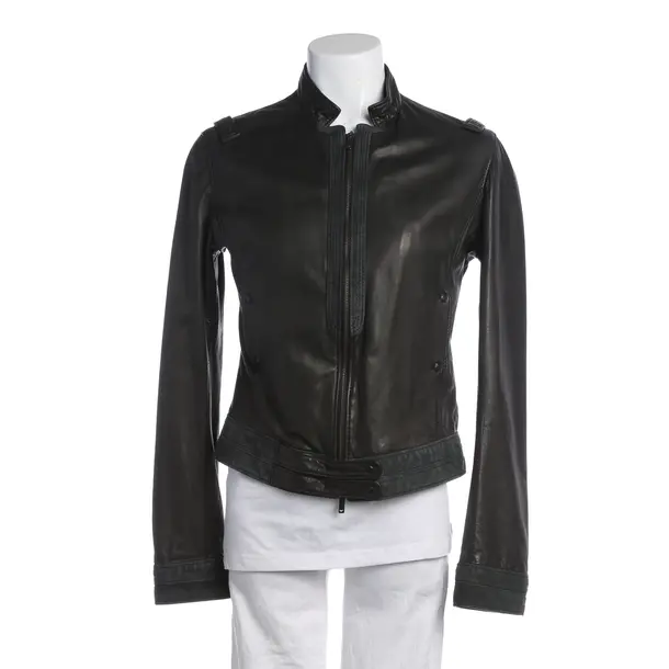 Lederjacke in Schwarz, Leder, Emporio Armani