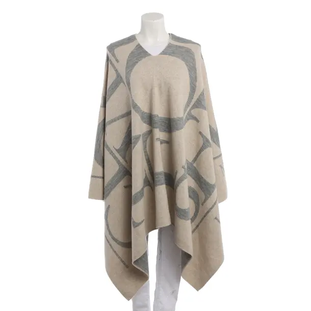Poncho in Gray, Wool, Closed