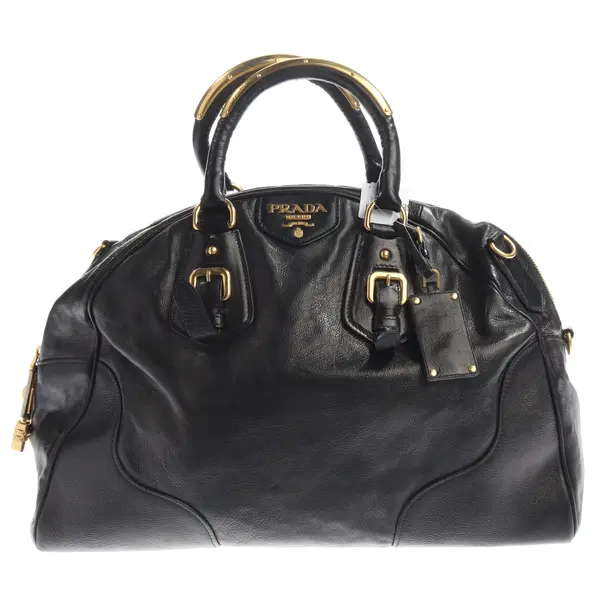 Handbag, in Black, Leather, Prada