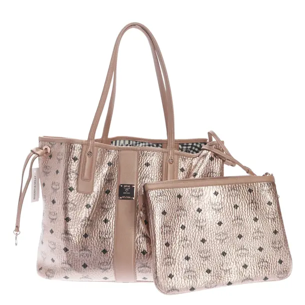 Shopper Bag, in Rose Gold, Leather, MCM