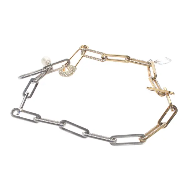 Necklace, in Silver, Metal (metallic, metallized), Swarovski