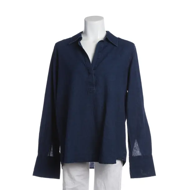 Blouse in Blue, Cotton, Closed