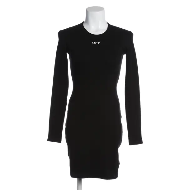 Kleid in Schwarz, Baumwolle, Off-White