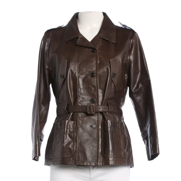 LeatherJacket, in Brown, Leather, Miu Miu