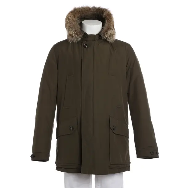 Winter Jacket, in Dark Green, Cotton, Woolrich