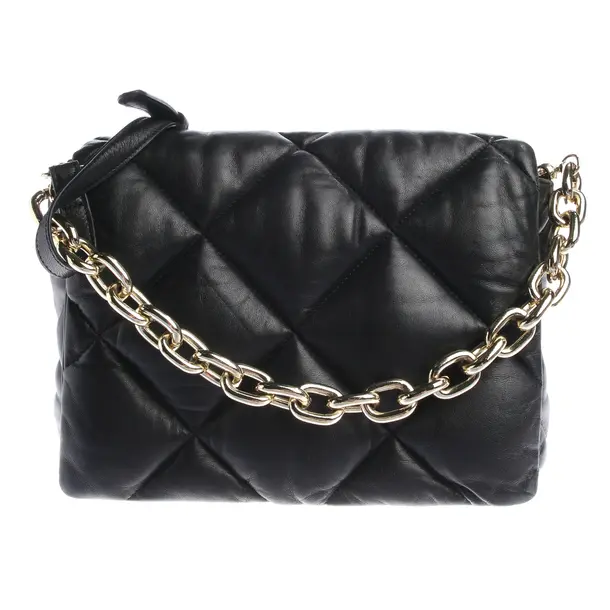 Schultertasche, in Schwarz, Leder, Stand Studio