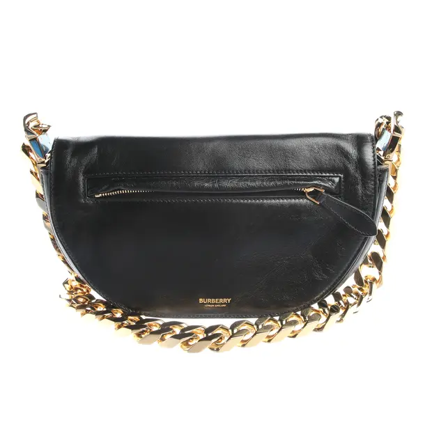 Shoulder Bag, in Black, Leather, Burberry