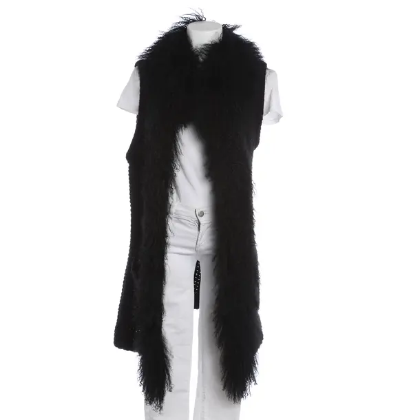 Vest, in Black, Wool, Allude