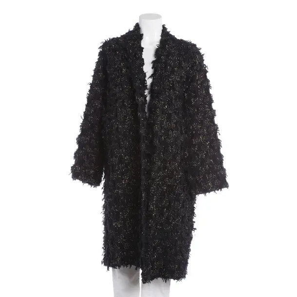 Mid-Season Coat, in Black, Polyacryl, Odeeh
