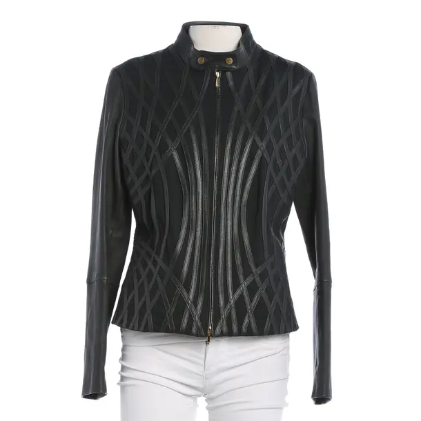 Lederjacke, in Dunkelgrau, Leder, Escada