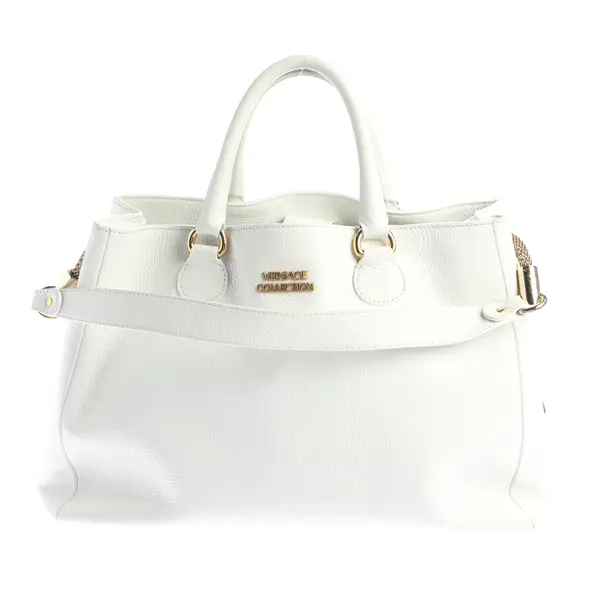 Shopper Bag, in White, Leather, Versace