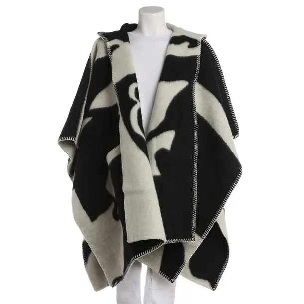 Poncho, in Black, Wool, Burberry