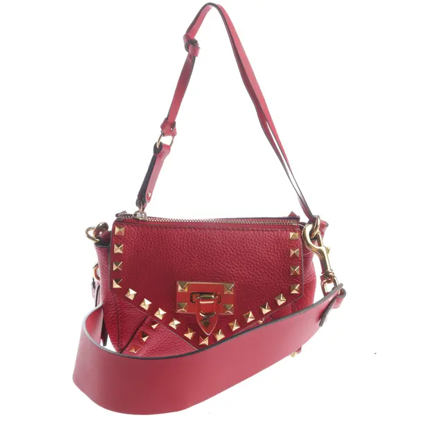 Shoulder Bag, in Red, Leather, Valentino