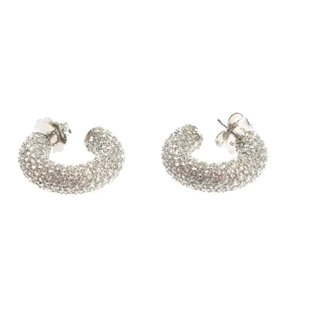 Earrings, in Silver, Metal (metallic, metallized), Amina Muaddi