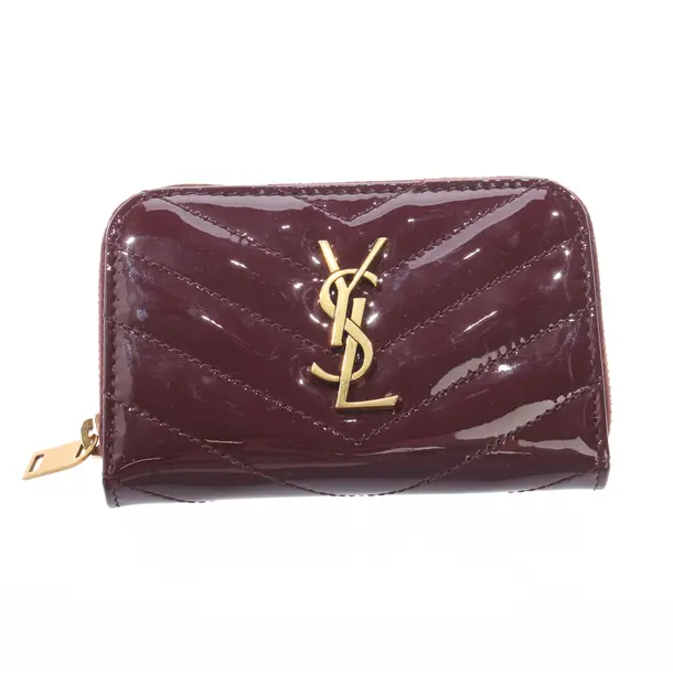 Geldbörse, in Bordeaux, Leder, Saint Laurent