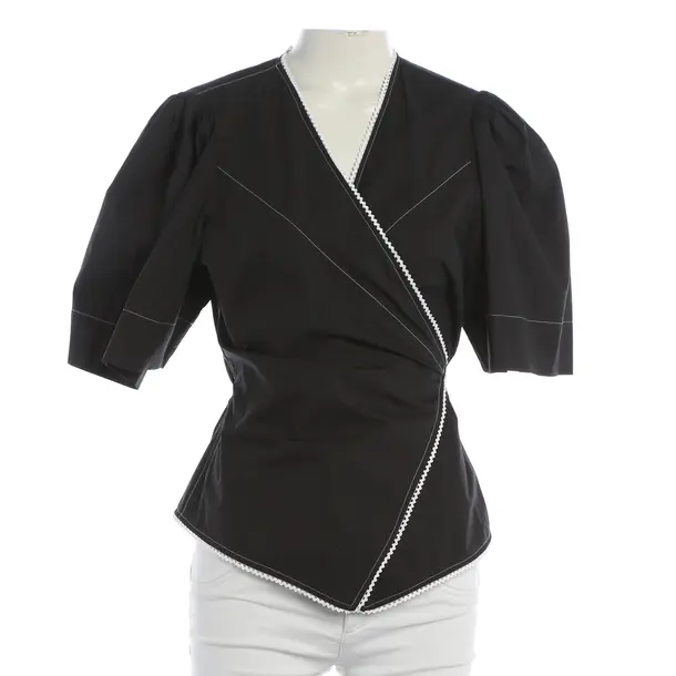 Bluse, in Schwarz, Baumwolle, Ganni