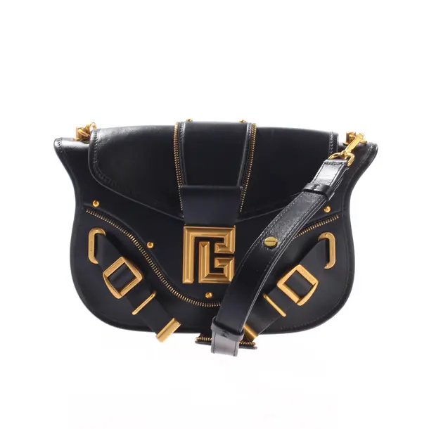 Schultertasche, in Schwarz, Leder, Balmain