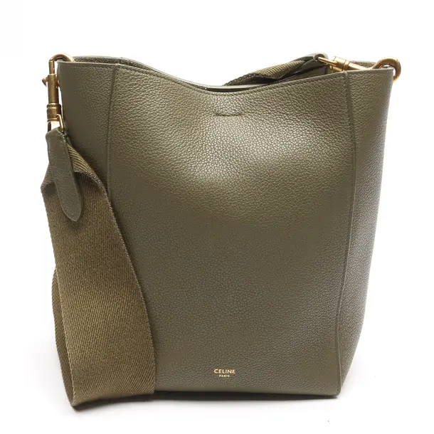 Shoulder Bag in Green, Leather, Céline
